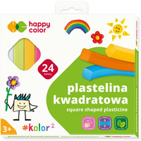 Plastelina szkolna kwadratowa, 24 kolory, Happy Color HA 2114 K24