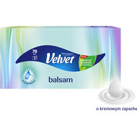 Chusteczki VELVET BALSAM O KREMOWYM ZAPACHU (70sztuk) 3 warstwy