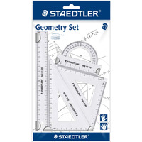 Zestaw przyborw do matematyki, linijka, ktomierz, 2 x ekierka, Staedtler S 569 PB4-0