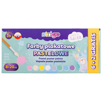 Farby plakatowe pastelowe LENKA 8 kolorw SSC147