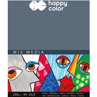 Blok MIX MEDIA, ART, A5, 25 ark, 200g, Happy Color HA 3720 1520-A25