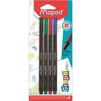 Cienkopis GRAPH PEPS kolory basic 4 szt Maped 749144