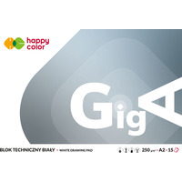 Blok techniczny GigA biay, A2, 15 ark, 250g, Happy Color HA 3725 4060-00