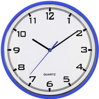 Zegar cienny plastikowy 25, 5 cm, niebieski z bia tarcz MPM E01.2478.30.A