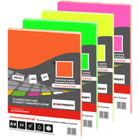 Fluorescencyjne etykiety samoprzylepne A4 rowe 25 arkuszy Emerson ETOKR (X)