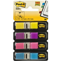 Zakadki indeksujce POST-IT 12x43mm neonowe 683-4AB 4x35szt 3M