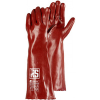 Rkawice chemiczne RS PVC, 58 cm, rozm. 10, czerwone