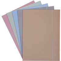 Teczka z gumk OFFICE PRODUCTS, Pastel soft touch, karton/lakier, A4, 320gsm, 3-skrz., mix kolorw