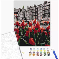 Malowanie po numerach BRUSHME, 40x50 cm, tulipany Amsterdamu, 1 szt