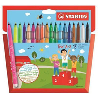 Flamastry TRIO A-Z etui kartonowe 18 szt. 378/1-18-01 STABILO