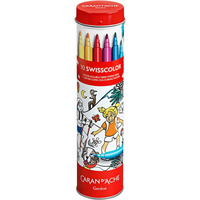 Flamastry akwarelowe CARAN D'ACHE Swisscolor, w metalowej tubie, z kolorowank, 10 szt., mix kolorw