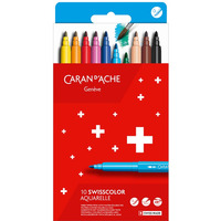 Flamastry akwarelowe CARAN D'ACHE Swisscolor, 10 szt., mix kolorw