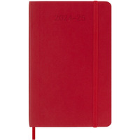 Kalendarz tygodniowy MOLESKINE 2024/25, 18M, P, mikka oprawa, 9x14cm, scarlet red