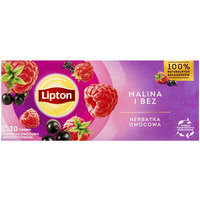 Herbata LIPTON owocowa, malina i bez, 20 torebek