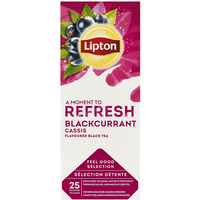 Herbata LIPTON Refresh, czarna, czarna porzeczka, 25 torebek