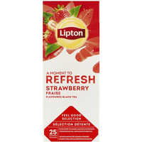 Herbata LIPTON Refresh, czarna, truskawkowa, 25 torebek