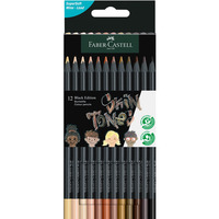 Kredki trjktne BLACK EDITION 12 kolorw w odcieniach skry FABER-CASTELL 116414 FC