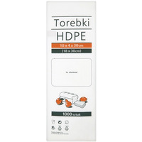 Torebki spoywcze HDPE, 10x4x30cm, 1000 szt., transparentne