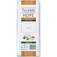 Torebki spoywcze HDPE, 10x4x27cm, 1000 szt., transparentne