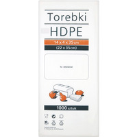 Torebki spoywcze HDPE, 14x4x35cm, 1000 szt., transparentne