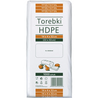 Torebki spoywcze HDPE, 14x4x32cm, 1000 szt., transparentne