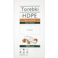 Torebki spoywcze HDPE, 18x4x35cm, 1000 szt., transparentne