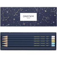 Kredki CARAN D'ACHE Cosmic Blue, w pudeku, 10 szt., mix kolorw metalicznych