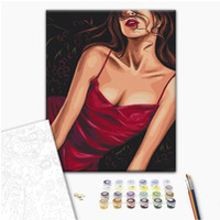 Malowanie po numerach BRUSHME, 40x50 cm, uwodzicielska czerwie, 1 szt., w pudeku