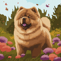 Malowanie po numerach IDEYKA, 40x40 cm, uroczy chow chow, 1 szt