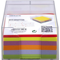 Przybornik na biurko OFFICE PRODUCTS, z kolorowymi karteczkami, plastikowy, transparentny