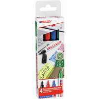 Marker permanentny e-400 EDDING, 1 mm, 4 szt., mix kolorw