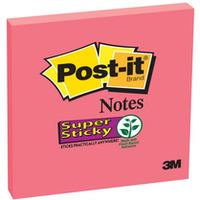 Bloczek samoprzylepny POST-IT Super Sticky (654-6SS-PO), 76x76mm, 1x90 kartek, rowy