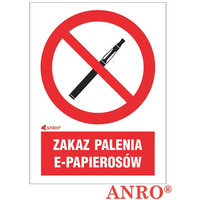 Naklejka ZAKAZ PALENIA E-PAPIEROSW 150X200 ZZ-12P6