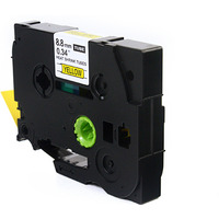 Taśma JetWorld Czarny na Żółtym Zamiennik Brother 9mm x 1.5m HSe-621 (HSE621, HS-621, HS621, HS2-621, HS2621, HSC-621, HSC621) rurka termokurczliwa