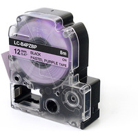 Tama JetWorld Czarny na Pastelowo Purpurowym Zamiennik Epson 12mm x 8m LC-B4PZBP (LCB4PZBP)