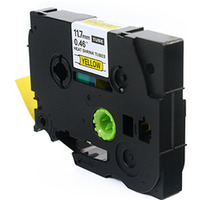 Taśma JetWorld Czarny na Żółtym Zamiennik Brother 12mm x 1.5m HSe-631 (HSE631, HS-631, HS631, HS2-631, HS2631, HSC-631, HSC631) rurka termokurczliwa