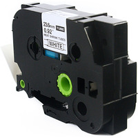 Taśma JetWorld Czarny na Białym Zamiennik Brother 24mm x 1.5m HSe-251 (HSE251, HS-251, HS251, HS2-251, HS2251, HSC-251, HSC251) rurka termokurczliwa