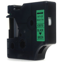 Tama JetWorld Zamiennik Dymo D1 Czarny na Zielonym 6mm x 7m LM100, LM100+, LM200, LM300, LM400, LM420P, LM350, LM350D, LM360D, LM450D, LM260P, LM120P, LM500TS, LM160, LM210D, LM280, LM150, LM220 (43619)