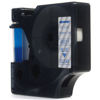 Tama JetWorld Zamiennik Dymo D1 Niebieski na Przezroczystym 12mm x 7m LM100, LM100+, LM200, LM300, LM400, LM420P, LM350, LM350D, LM360D, LM450D, LM260P, LM120P, LM500TS, LM160, LM210D, LM280, LM150, LM220 (45011) (S0720510)