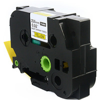 Taśma JetWorld Czarny na Żółtym Zamiennik Brother 24mm x 1.5m HSe-651 (HSE651, HS-651, HS651, HS2-651, HS2651, HSC-651, HSC651 ) rurka termokurczliwa