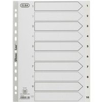 Przekadki numeryczne A4 MAXI 1-10, biae, polipropylenowe, OXFORD 100204765