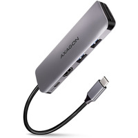 HMC-5 Wieloportowy hub USB 5in1, 5Gbps, 2x USB-A, HDMI 4K/30Hz, SD/microSD, PD 100W, 20cm USB-C kabel