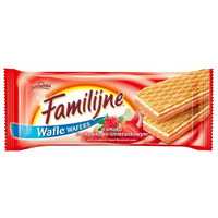 Wafle FAMILIJNE Truskawkowo-mietankowym 180g JUTRZENKA