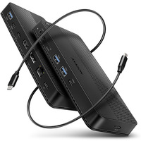 HMC-U4 Wieloportowy hub USB 12in1, USB 4.0 40Gbps, 3x USB-A, 2x USB-C, GLAN, HDMI 8K, DP 8K, PD 100W, HQ audio 24bit, UHS II SD/microSD, 80cm USB-C ka
