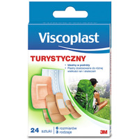Zestaw plastrw VISCOPLAST, turystyczny, 24szt., TRAYPACK, mix kolorw
