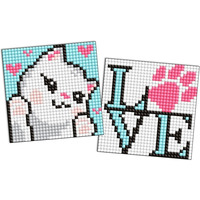 Diamentowa mozaika na magnesie IDEYKA, 9x9 cm, kids, uroczy kotek, 2 szt