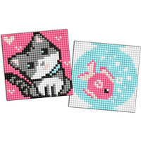 Diamentowa mozaika na magnesie IDEYKA, 9x9 cm, kids, ryba i kotek, 2 szt