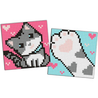 Diamentowa mozaika na magnesie IDEYKA, 9x9 cm, kids, szary puszysty, 2 szt