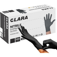 Rkawice nitrylowe bezpudrowe CLARA, 100 szt., rozmiar XL, czarne