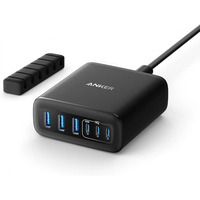 adowarka GaN 112W 3xUSB-A 3xUSB-C czarna